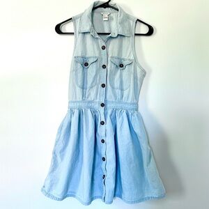 forever 21 light denim fit and flare button down dress chambray size small